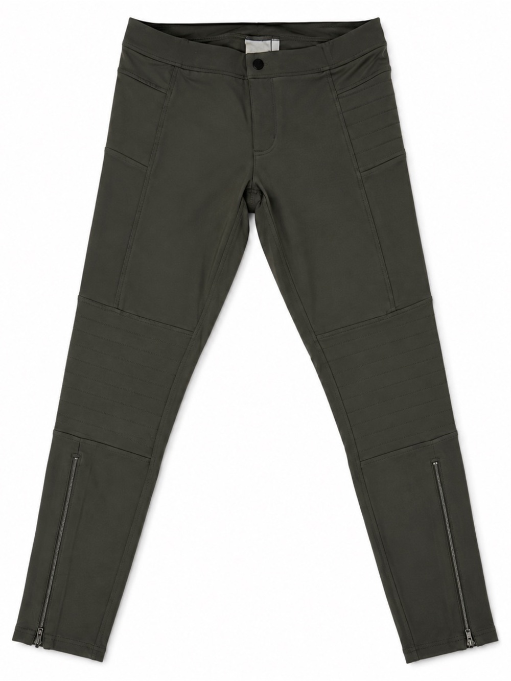 Athleta Moto Leggings Women’s 6 Olive Green Ankle Zip Athletic Pants